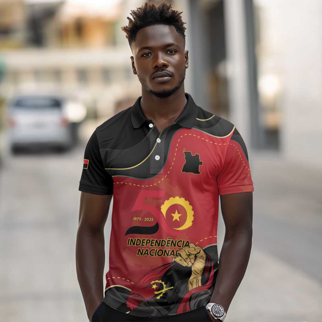 Personalized Dia da Independencia de Angola Polo Shirt Virtus Unita Fortior - African Pride