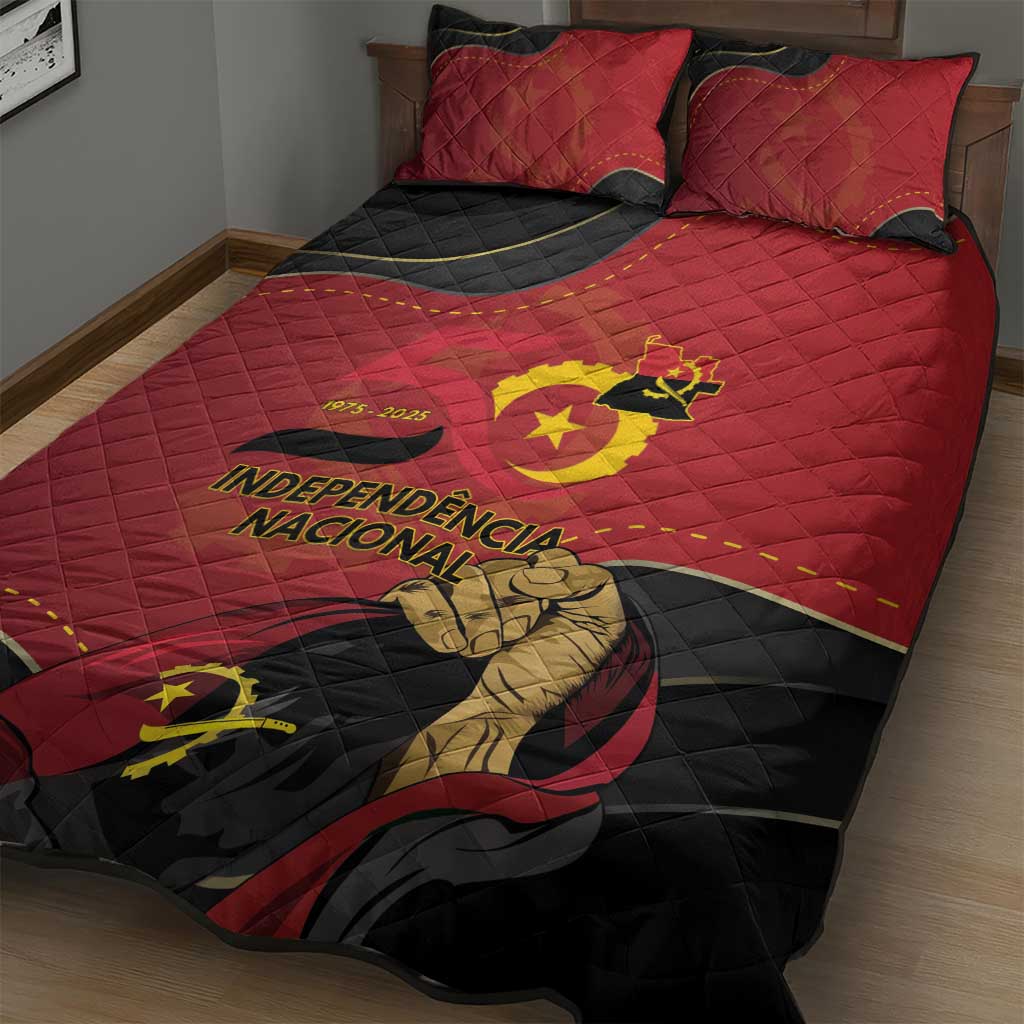 Dia da Independencia de Angola Quilt Bed Set Virtus Unita Fortior - African Pride