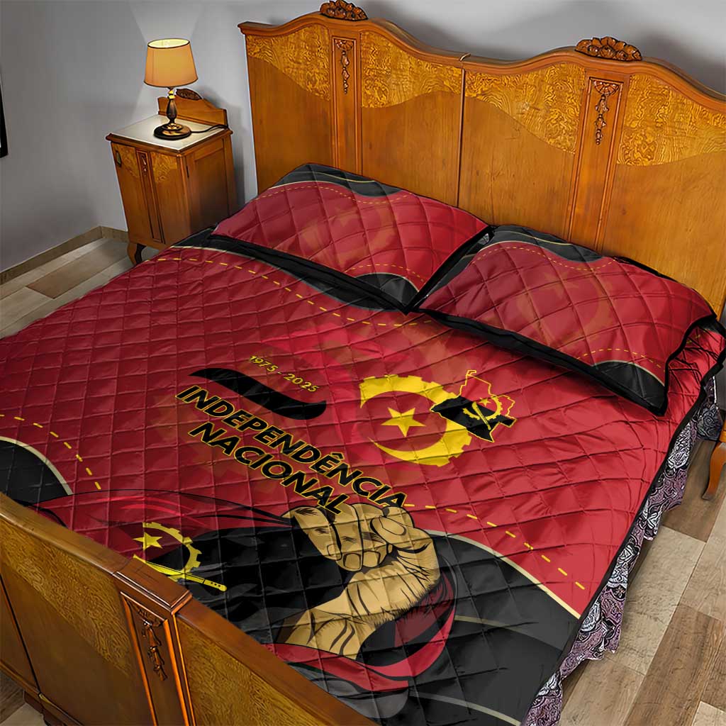 Dia da Independencia de Angola Quilt Bed Set Virtus Unita Fortior - African Pride
