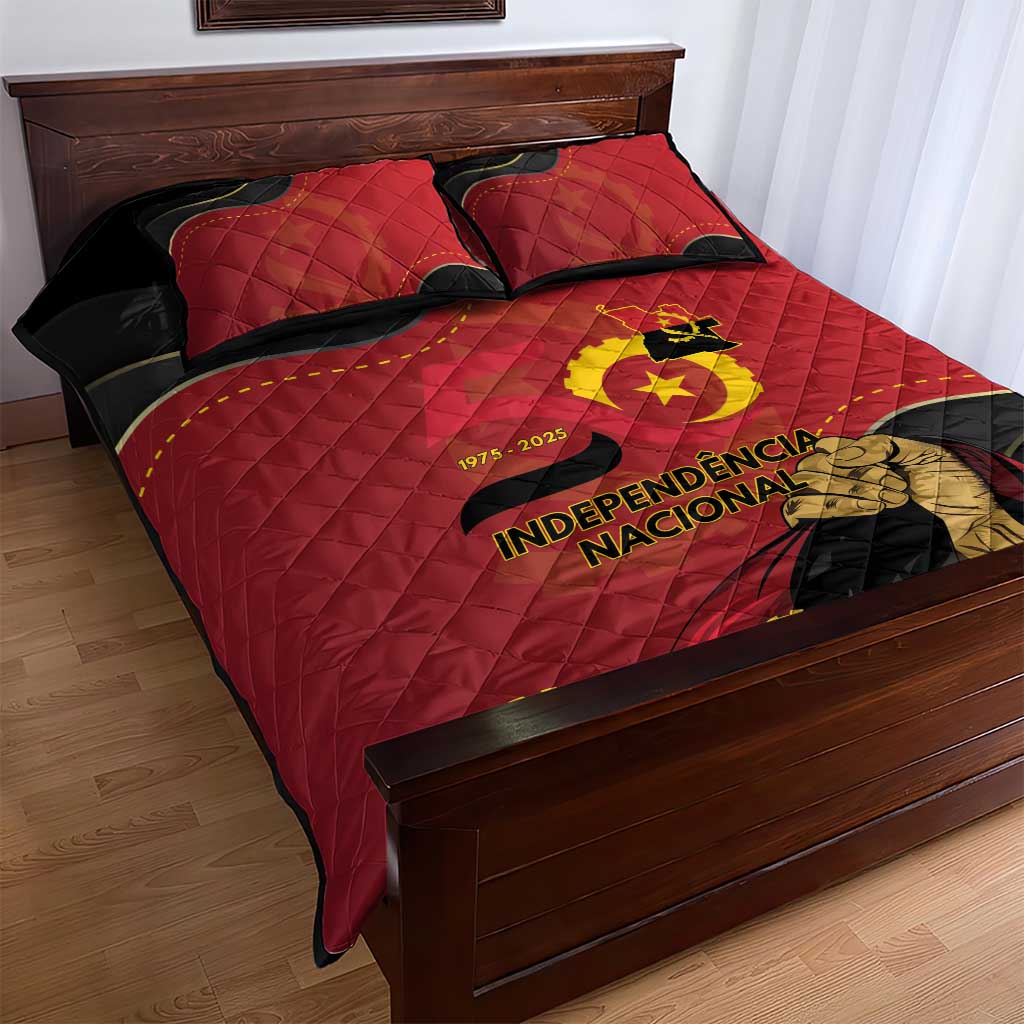 Dia da Independencia de Angola Quilt Bed Set Virtus Unita Fortior - African Pride