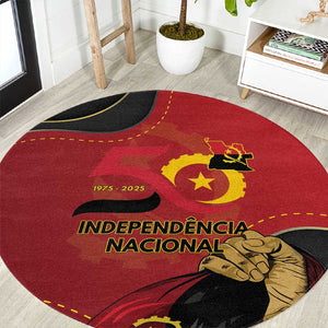 Dia da Independencia de Angola Round Carpet Virtus Unita Fortior - African Pride