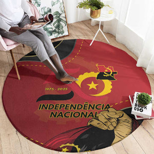 Dia da Independencia de Angola Round Carpet Virtus Unita Fortior - African Pride