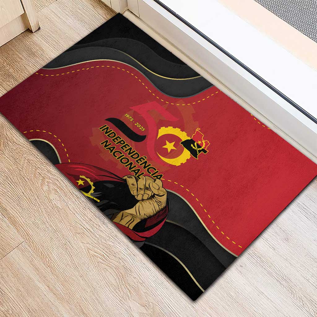 Dia da Independencia de Angola Rubber Doormat Virtus Unita Fortior - African Pride