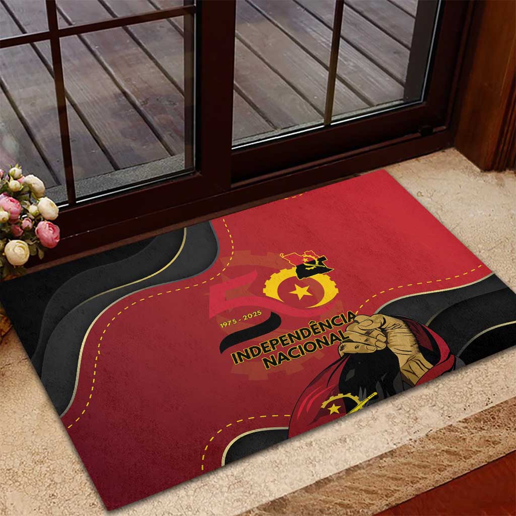 Dia da Independencia de Angola Rubber Doormat Virtus Unita Fortior - African Pride