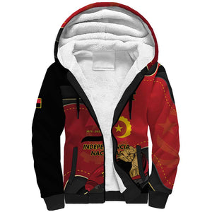 Personalized Dia da Independencia de Angola Sherpa Hoodie Virtus Unita Fortior - African Pride