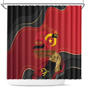 Dia da Independencia de Angola Shower Curtain Virtus Unita Fortior - African Pride