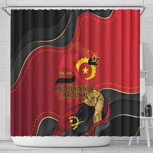 Dia da Independencia de Angola Shower Curtain Virtus Unita Fortior - African Pride