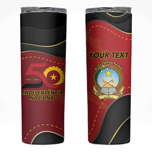 Personalized Dia da Independencia de Angola Skinny Tumbler Virtus Unita Fortior - African Pride