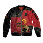 Personalized Dia da Independencia de Angola Sleeve Zip Bomber Jacket Virtus Unita Fortior - African Pride