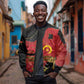 Personalized Dia da Independencia de Angola Sleeve Zip Bomber Jacket Virtus Unita Fortior - African Pride