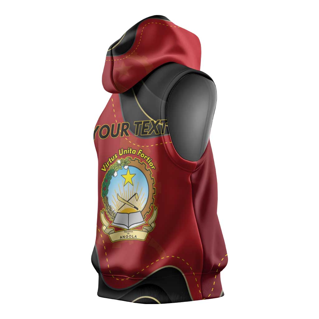 Personalized Dia da Independencia de Angola Sleeveless Hoodie Virtus Unita Fortior - African Pride