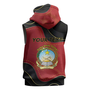 Personalized Dia da Independencia de Angola Sleeveless Zip Hoodie Virtus Unita Fortior - African Pride
