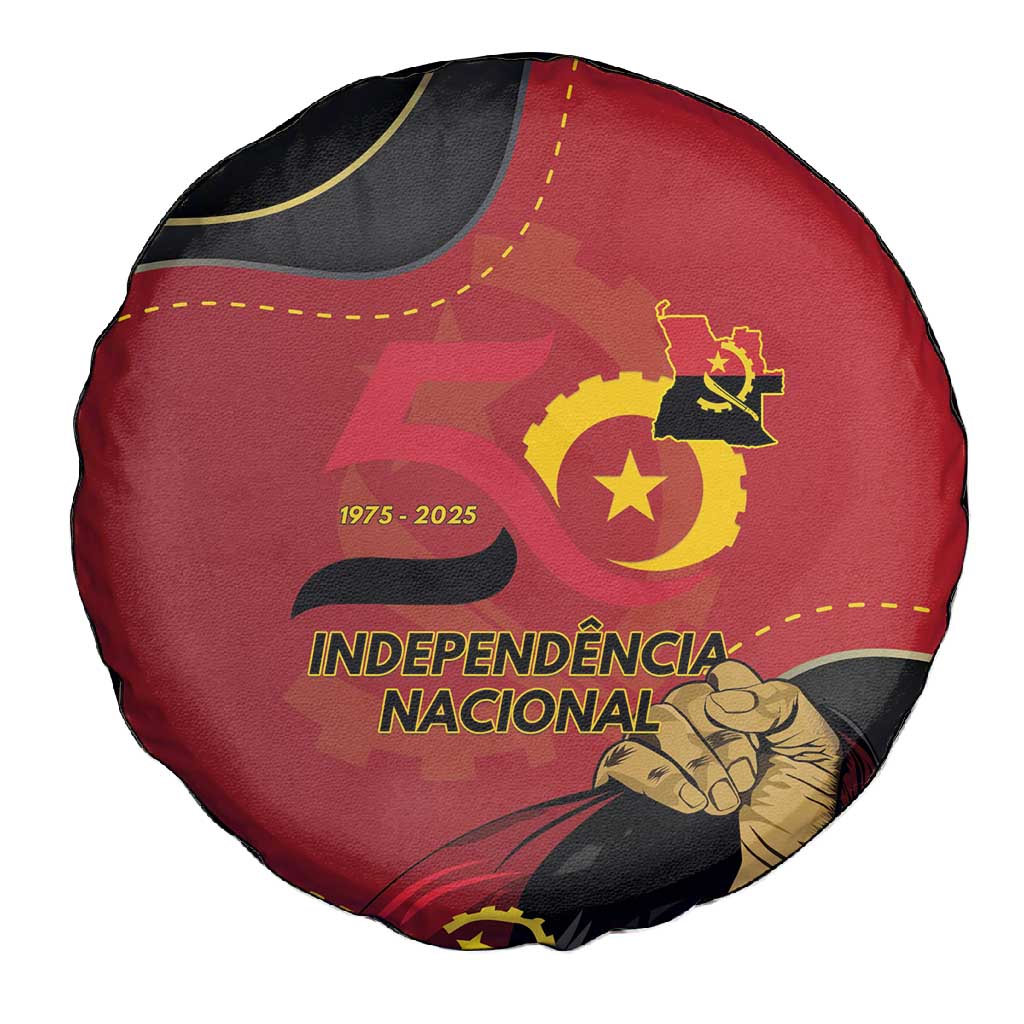 Dia da Independencia de Angola Spare Tire Cover Virtus Unita Fortior - African Pride