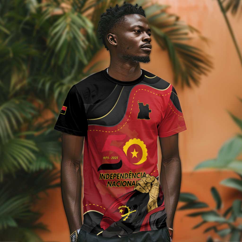 Personalized Dia da Independencia de Angola T shirt Virtus Unita Fortior - African Pride