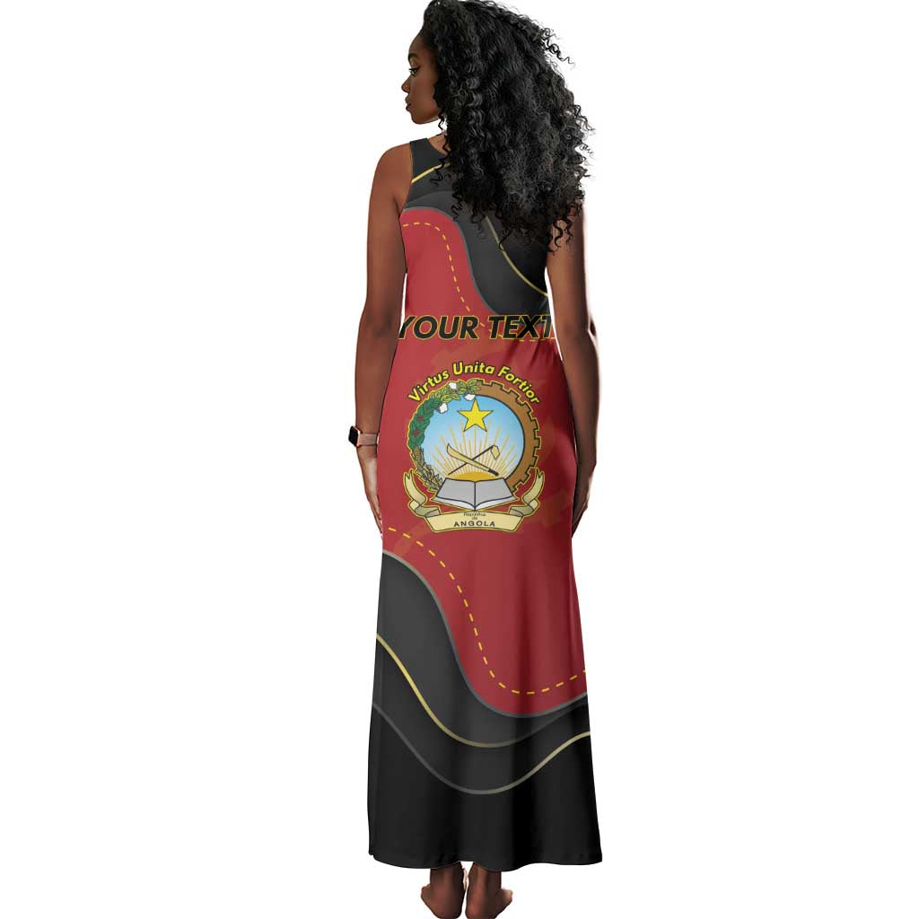 Personalized Dia da Independencia de Angola Tank Maxi Dress Virtus Unita Fortior - African Pride