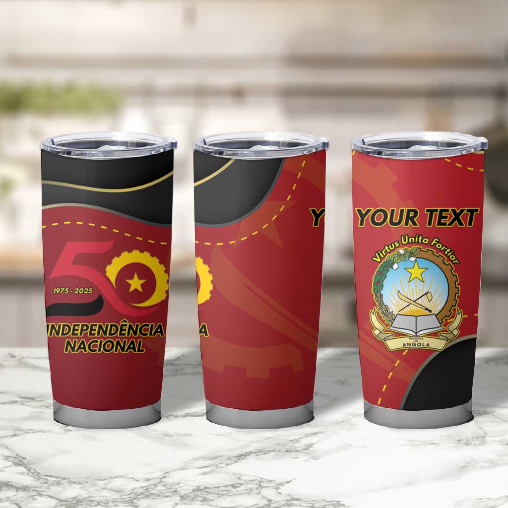 Personalized Dia da Independencia de Angola Tumbler Cup Virtus Unita Fortior - African Pride