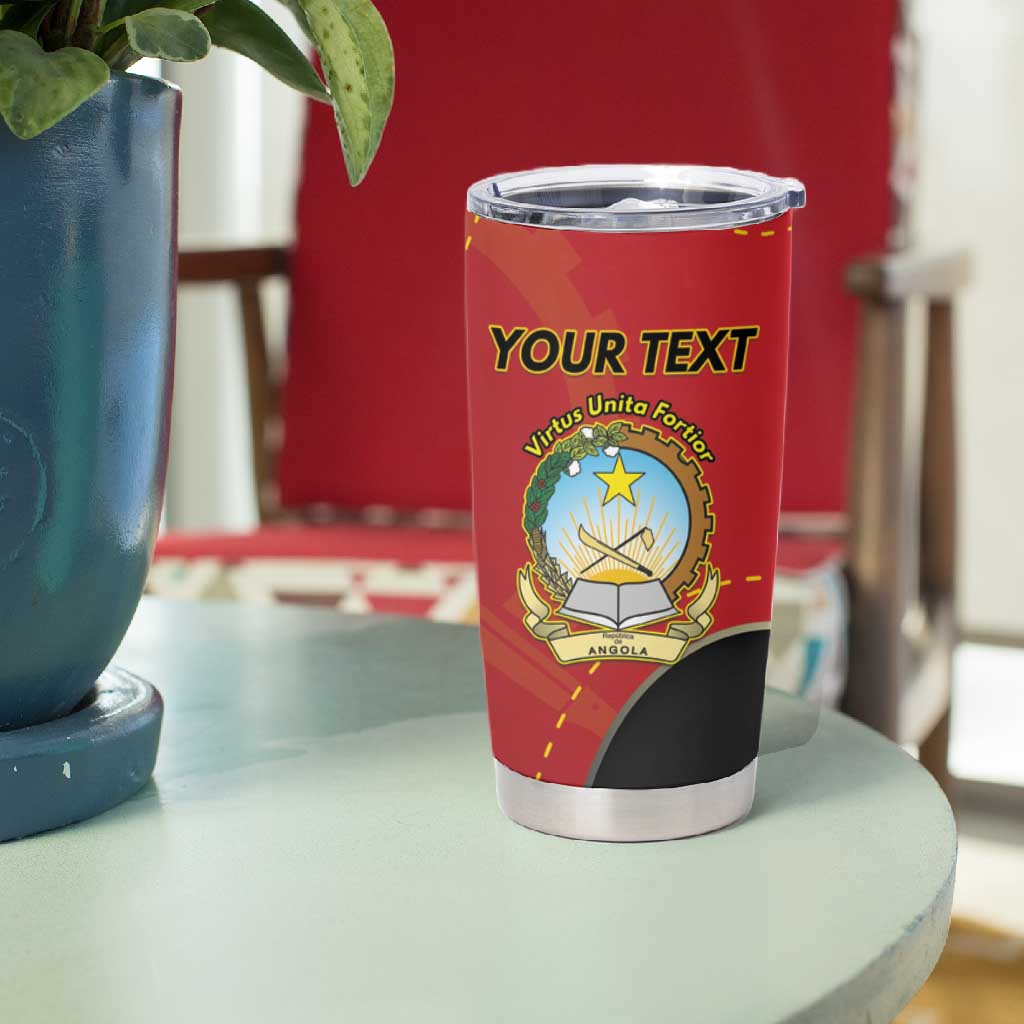 Personalized Dia da Independencia de Angola Tumbler Cup Virtus Unita Fortior - African Pride