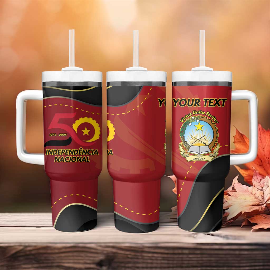 Personalized Dia da Independencia de Angola Tumbler With Handle Virtus Unita Fortior - African Pride