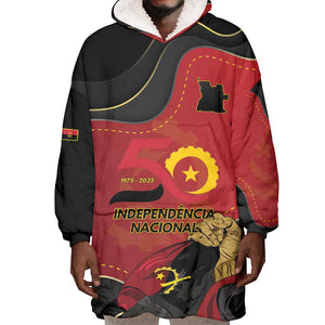 Personalized Dia da Independencia de Angola Wearable Blanket Hoodie Virtus Unita Fortior - African Pride
