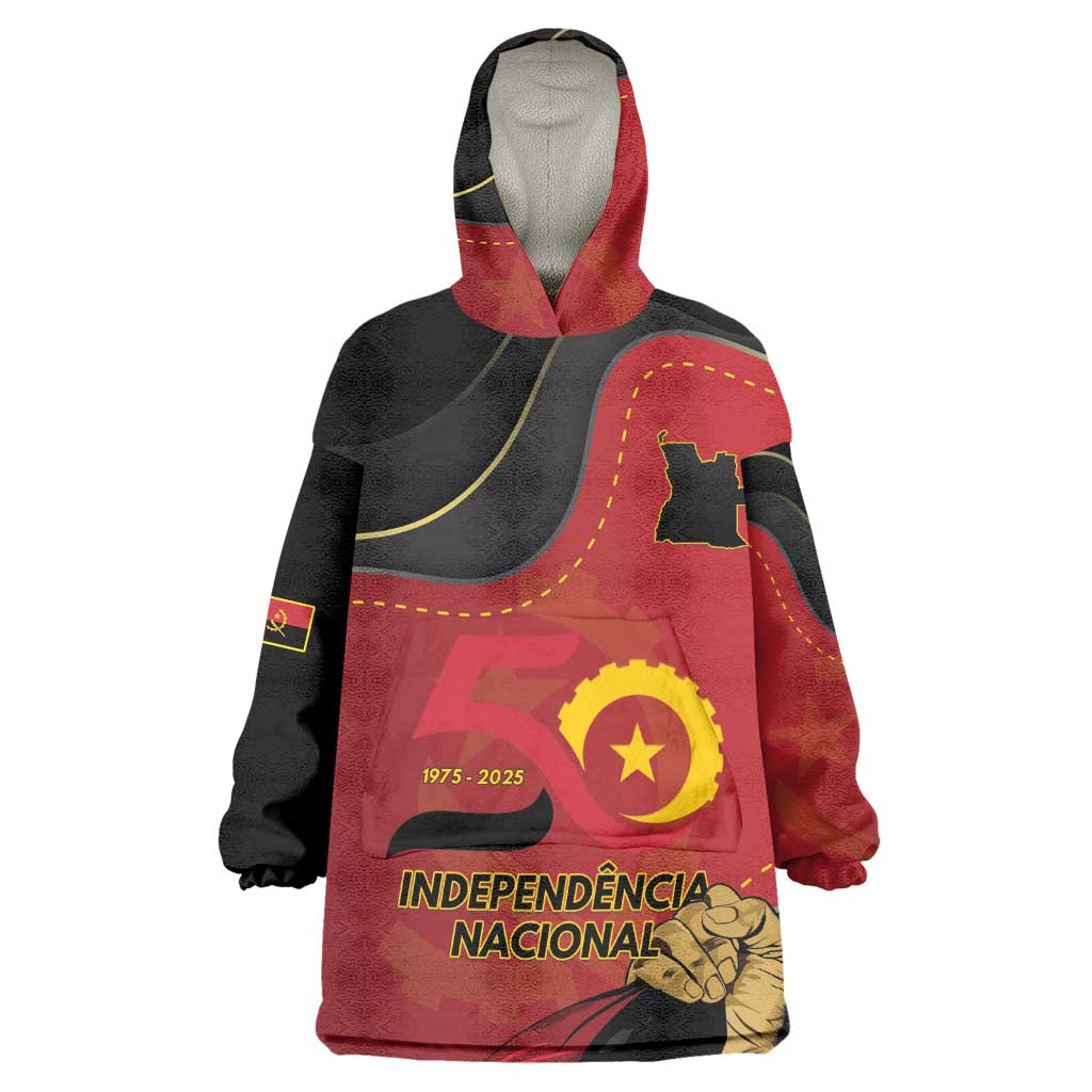 Personalized Dia da Independencia de Angola Wearable Blanket Hoodie Virtus Unita Fortior - African Pride