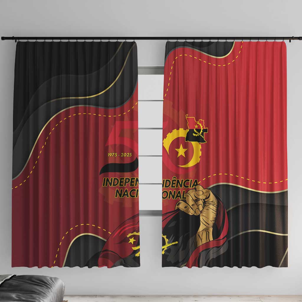 Dia da Independencia de Angola Window Curtain Virtus Unita Fortior - African Pride