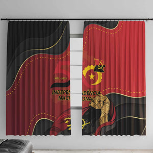 Dia da Independencia de Angola Window Curtain Virtus Unita Fortior - African Pride
