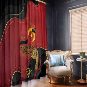 Dia da Independencia de Angola Window Curtain Virtus Unita Fortior - African Pride