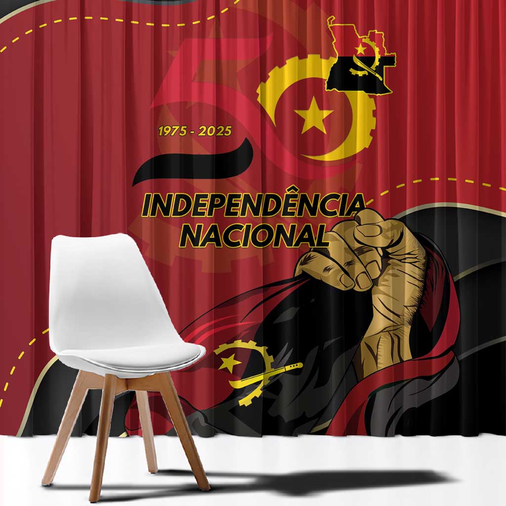 Dia da Independencia de Angola Window Curtain Virtus Unita Fortior - African Pride