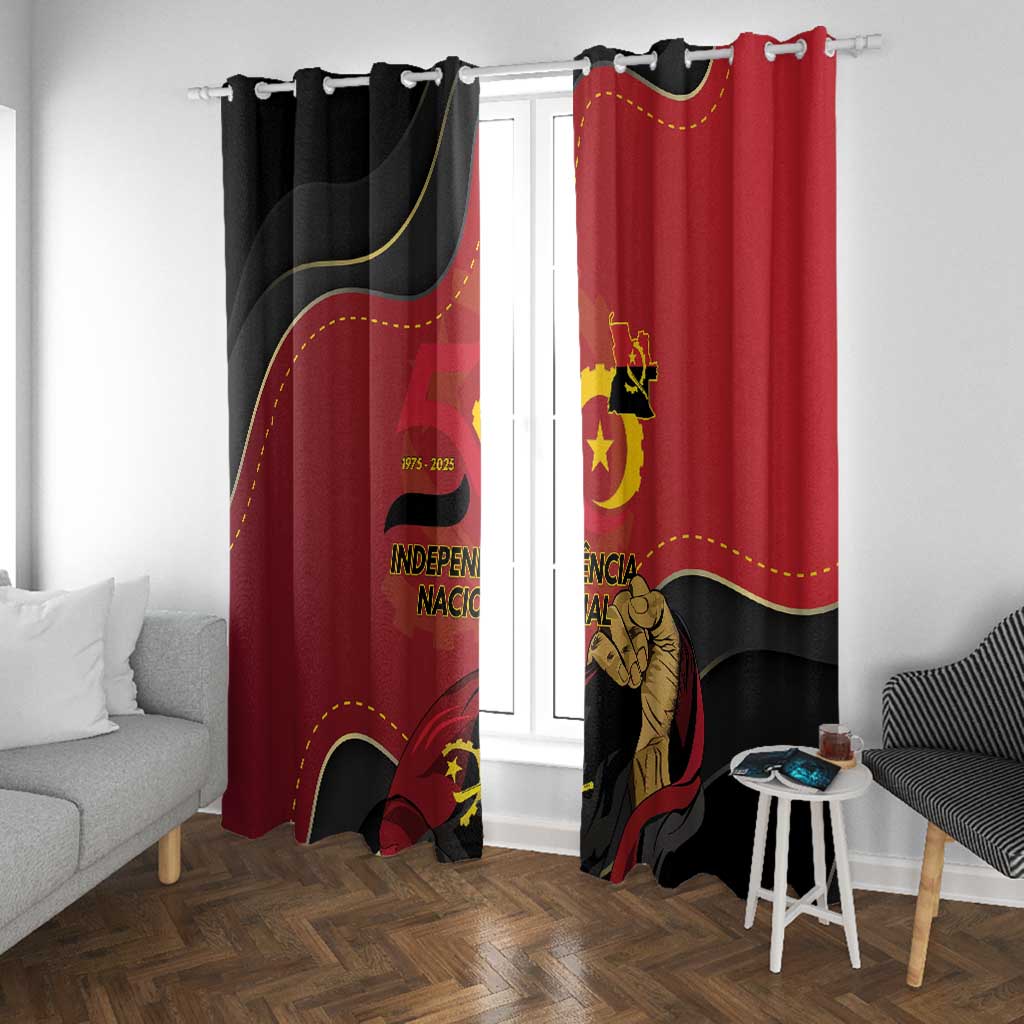 Dia da Independencia de Angola Window Curtain Virtus Unita Fortior - African Pride