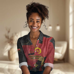 Personalized Dia da Independencia de Angola Women Casual Shirt Virtus Unita Fortior - African Pride