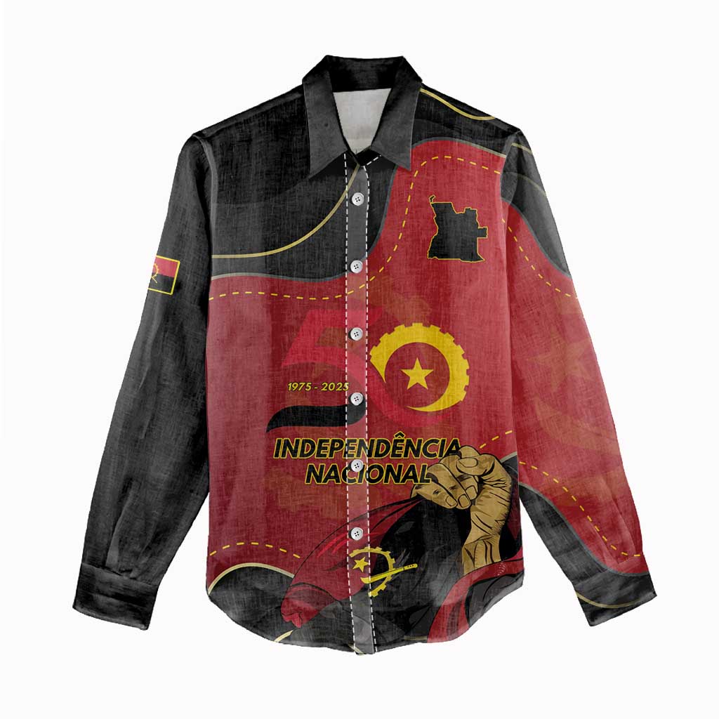Personalized Dia da Independencia de Angola Women Casual Shirt Virtus Unita Fortior - African Pride