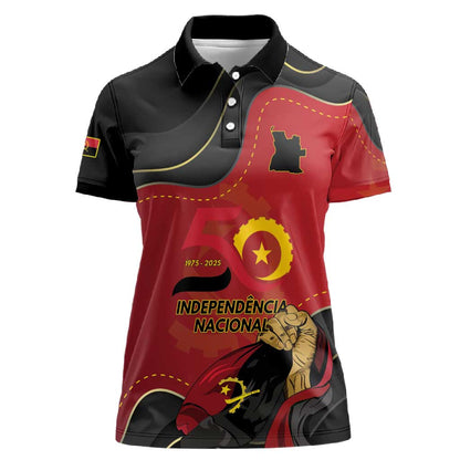Personalized Dia da Independencia de Angola Women Polo Shirt Virtus Unita Fortior - African Pride