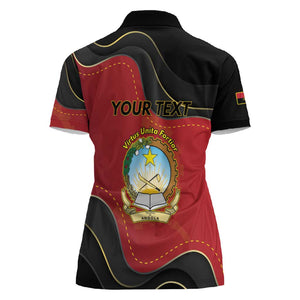 Personalized Dia da Independencia de Angola Women Polo Shirt Virtus Unita Fortior - African Pride
