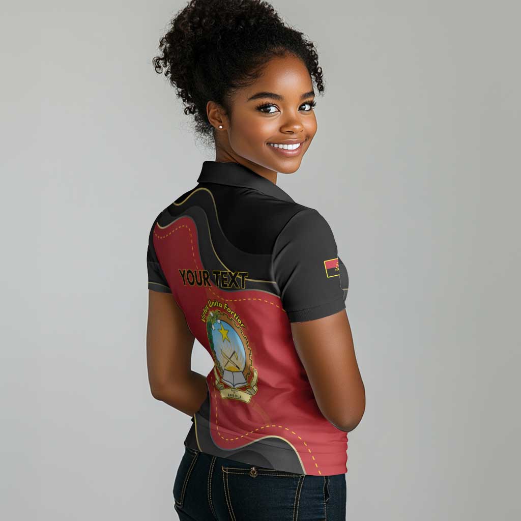 Personalized Dia da Independencia de Angola Women Polo Shirt Virtus Unita Fortior - African Pride