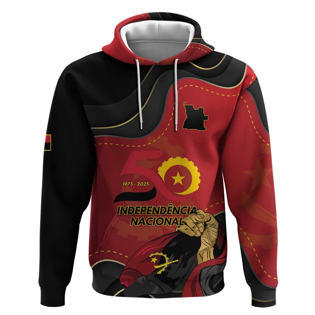 Personalized Dia da Independencia de Angola Zip Hoodie Virtus Unita Fortior - African Pride