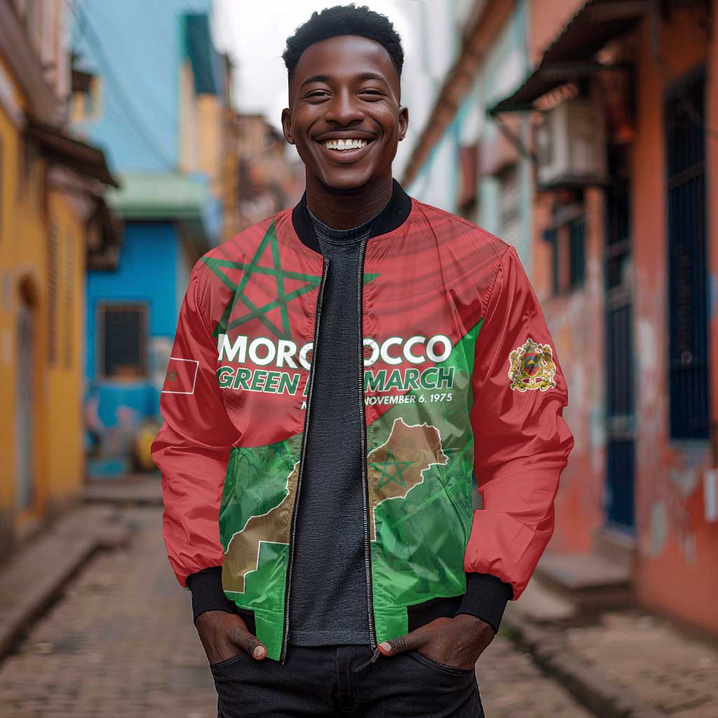 Morocco La Marche Verte Bomber Jacket Happy 50th Anniversary - African Pride