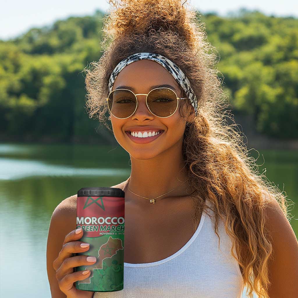 Morocco La Marche Verte 4 in 1 Can Cooler Tumbler Happy 50th Anniversary - African Pride