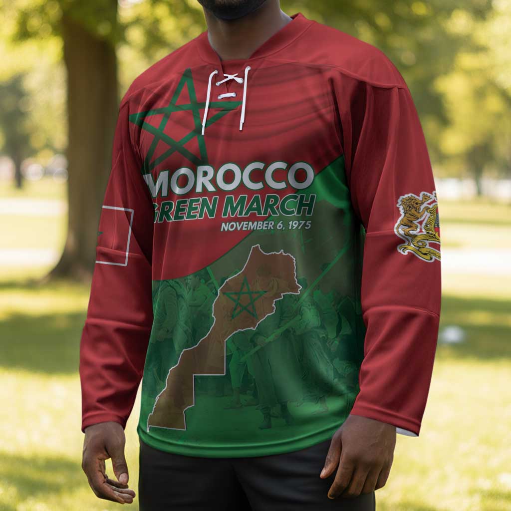Morocco Green March Day Hockey Jersey One People - One Nation