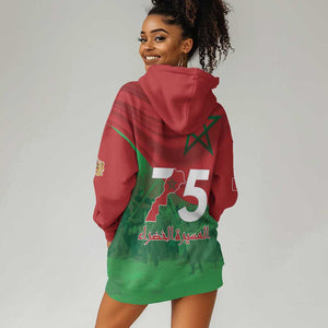 Morocco La Marche Verte Hoodie Dress Happy 50th Anniversary - African Pride