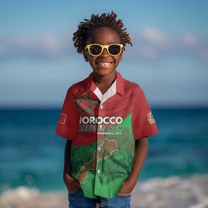 Morocco La Marche Verte Kid Hawaiian Shirt Happy 50th Anniversary - African Pride