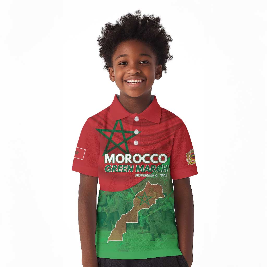 Morocco La Marche Verte Kid Polo Shirt Happy 50th Anniversary - African Pride