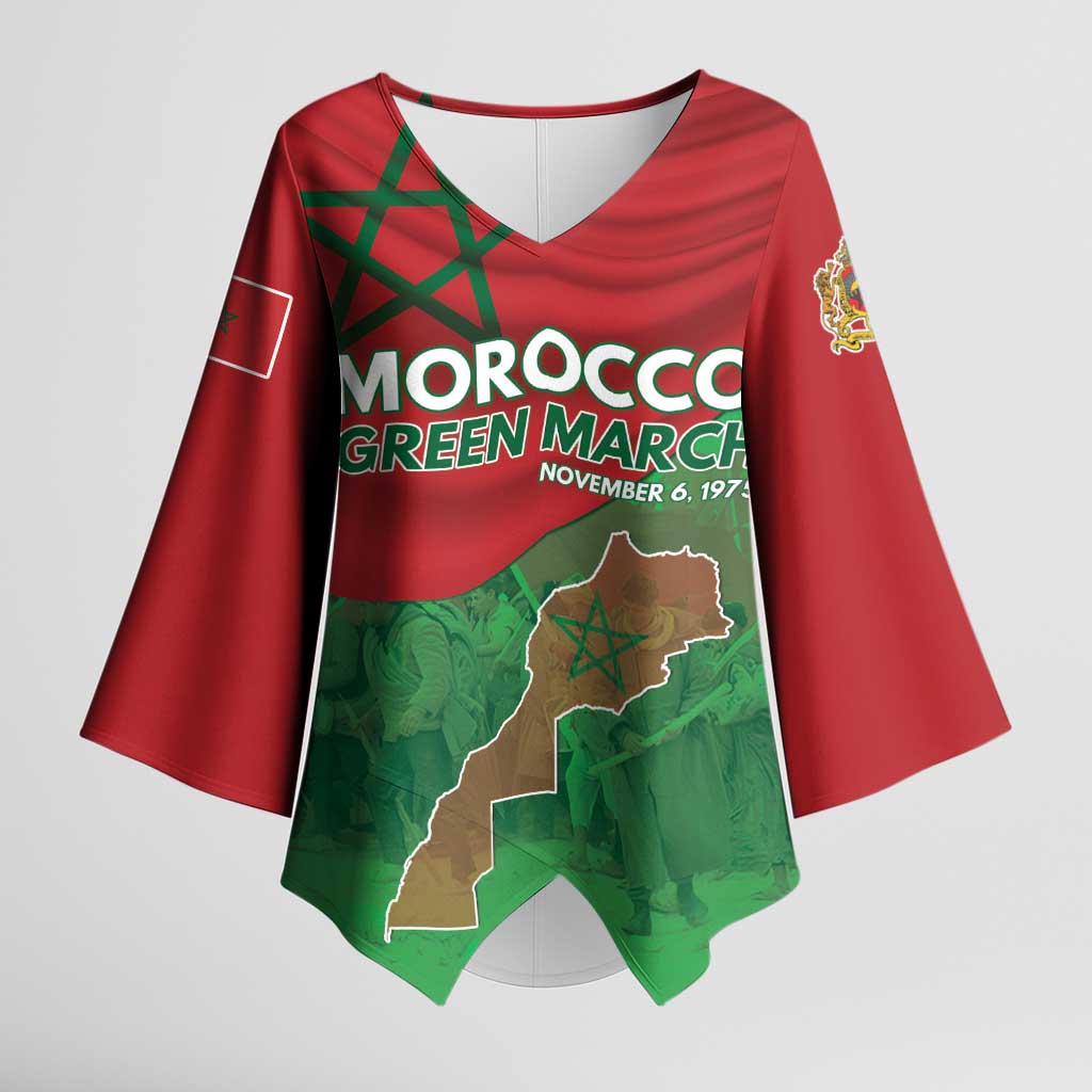 Morocco Green March Day Kimono Sleeve Blouse One People - One Nation