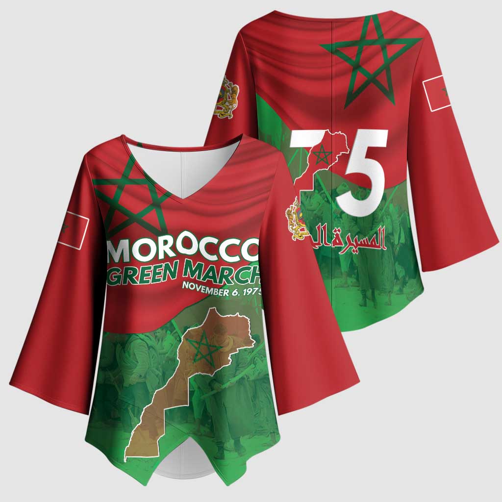 Morocco Green March Day Kimono Sleeve Blouse One People - One Nation