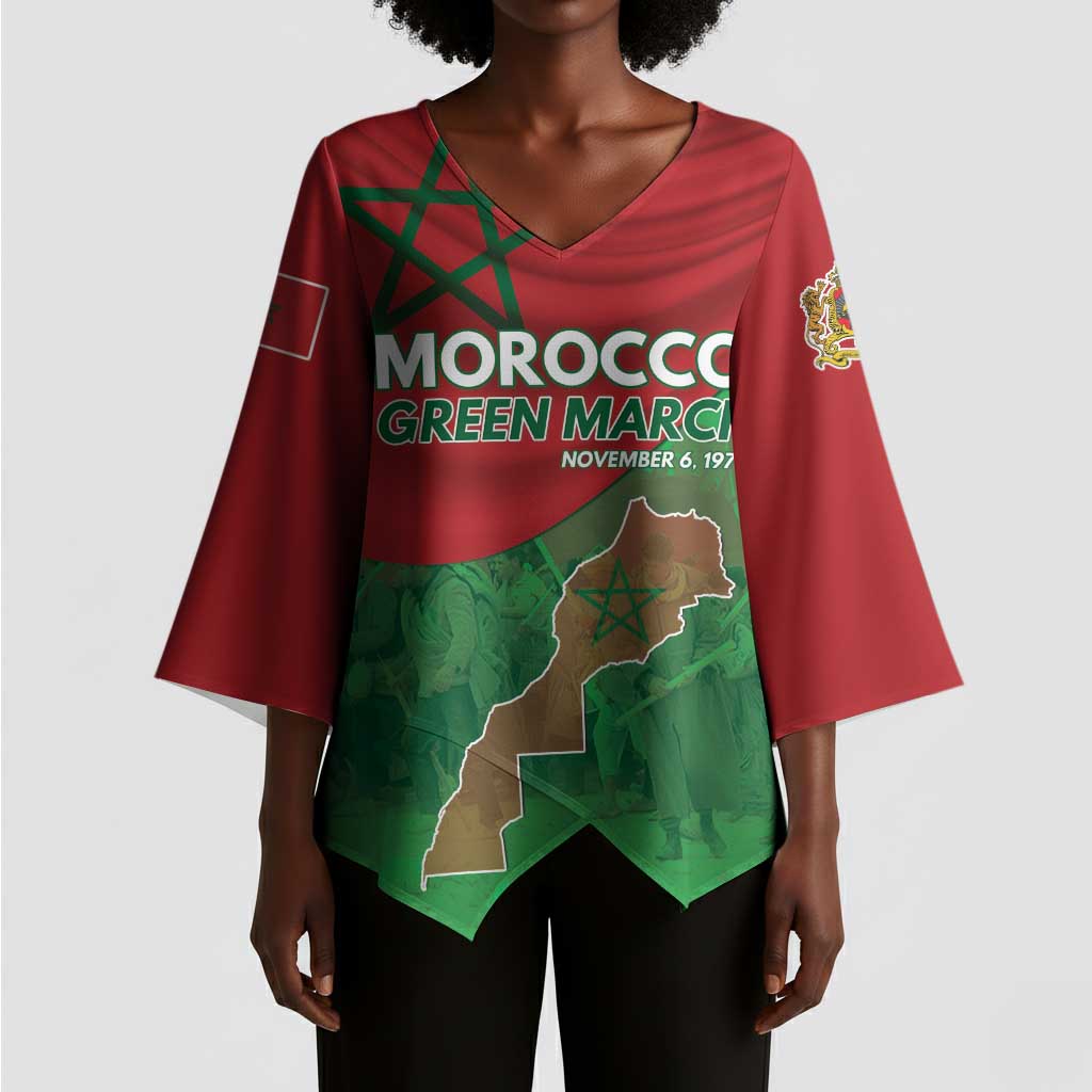 Morocco Green March Day Kimono Sleeve Blouse One People - One Nation