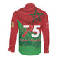 Morocco La Marche Verte Long Sleeve Button Shirt Happy 50th Anniversary - African Pride