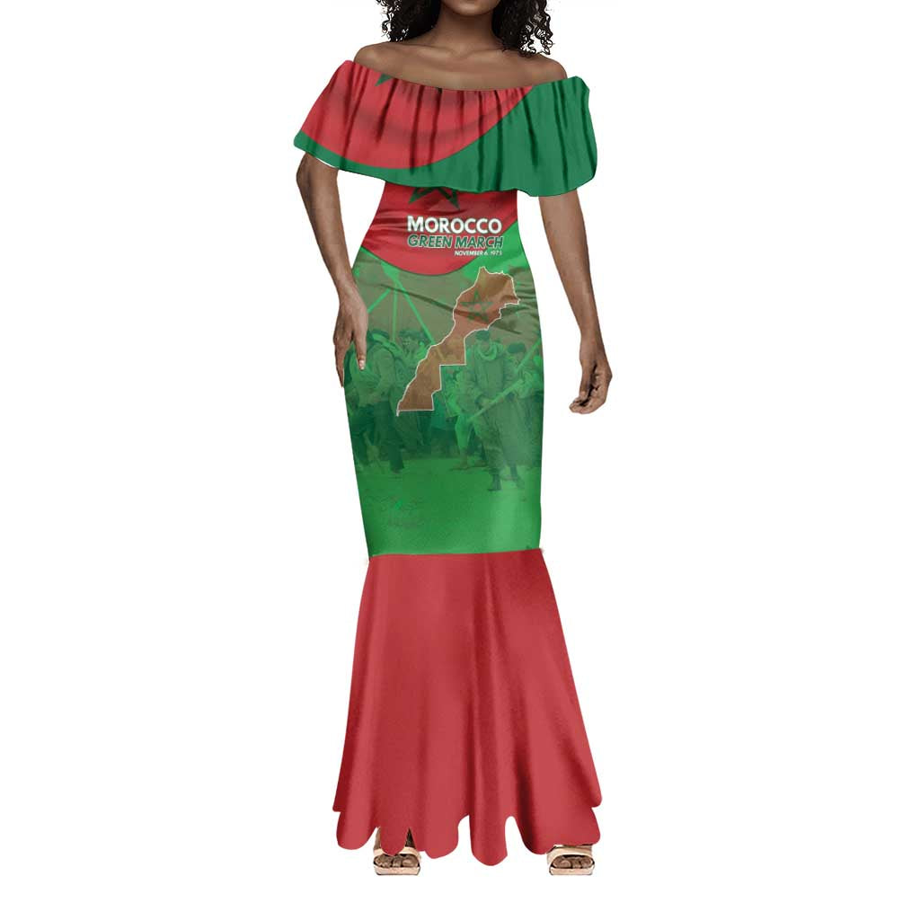Morocco La Marche Verte Mermaid Dress Happy 50th Anniversary - African Pride
