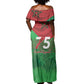 Morocco La Marche Verte Off Shoulder Maxi Dress Happy 50th Anniversary - African Pride