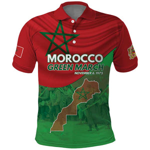 Morocco La Marche Verte Polo Shirt Happy 50th Anniversary - African Pride