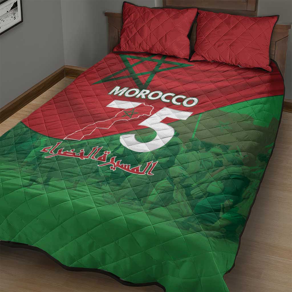 Morocco La Marche Verte Quilt Bed Set Happy 50th Anniversary - African Pride