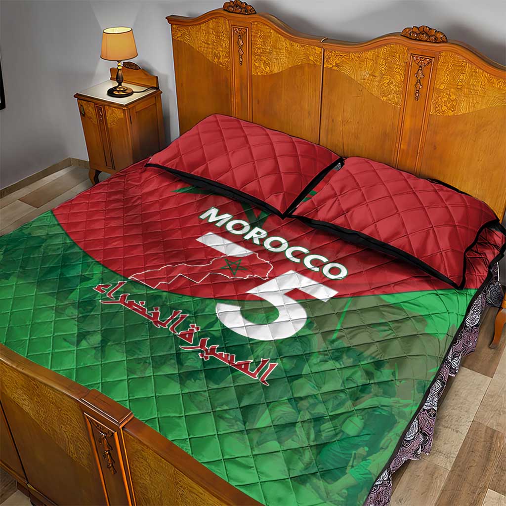 Morocco La Marche Verte Quilt Bed Set Happy 50th Anniversary - African Pride